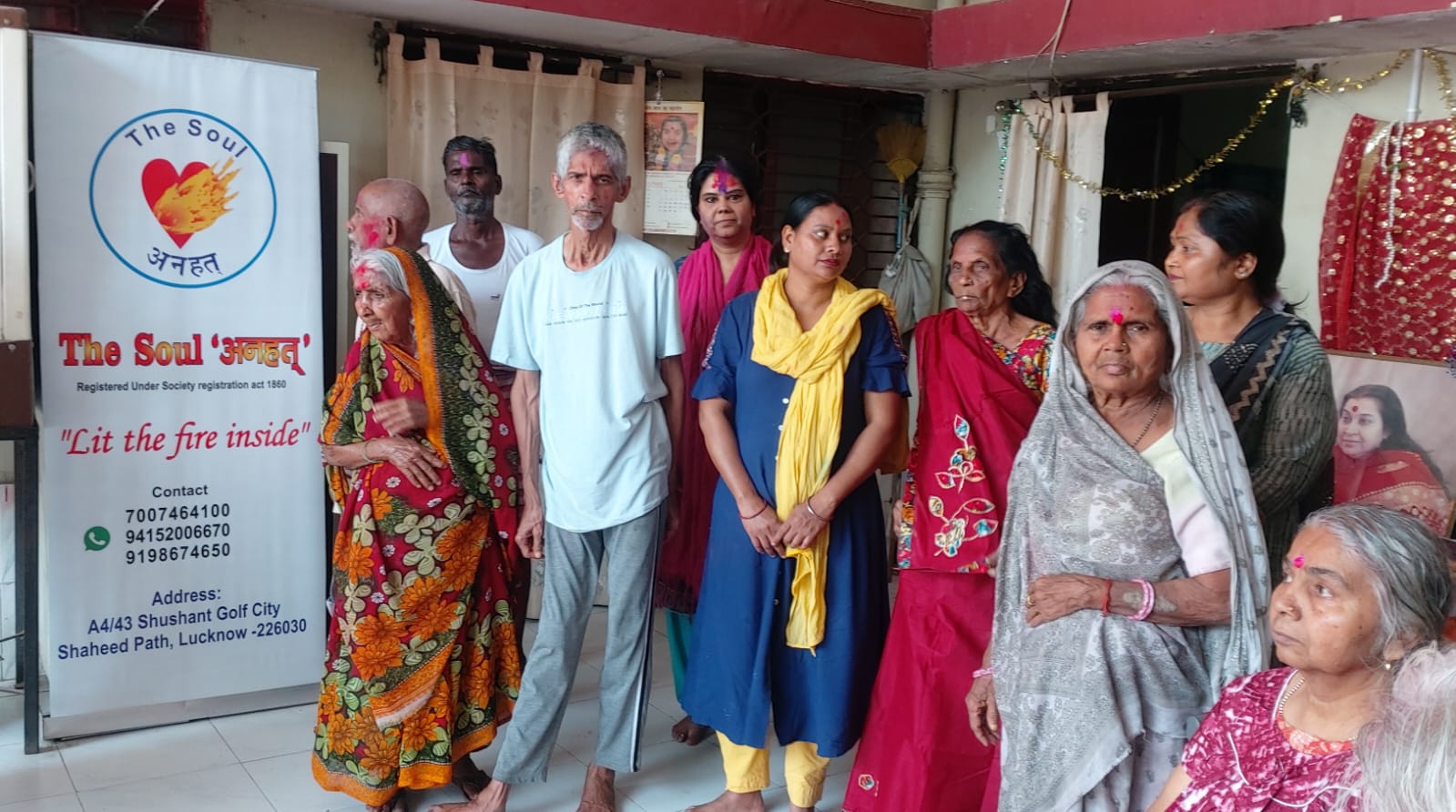 Holi celebration in old age home